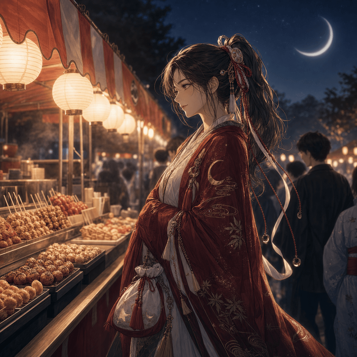 祭り屋台前の主